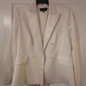Jones New York Ivory Double-Breasted Blazer